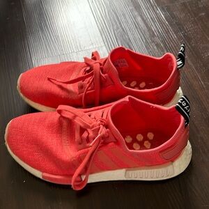 Pink Adidas running shoes